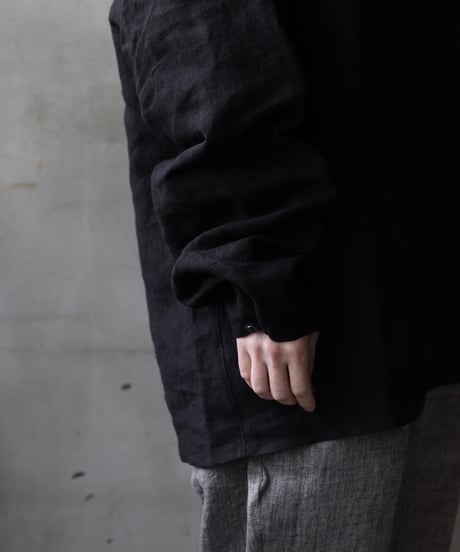 klauseクロイゼ / Sun-dried Linen C.S Slit Neck Shirtシャツ/ kla-25014