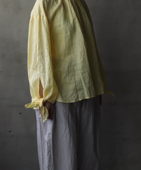 cavane キャヴァネ / Gather Neck Pullover Blouse linen100ブラウス / ca-26067