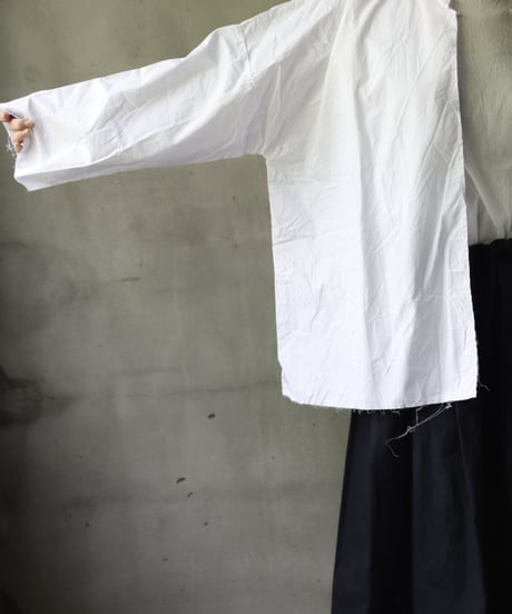 SCHA シャー/ Round Neck Open Front Volume Top" OE "-PAPER COTTON HEAVY- / Sc-23008 ( Art#1724)