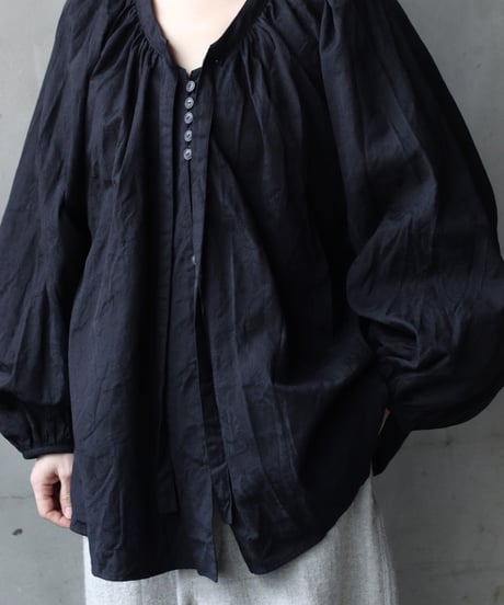cavane キャヴァネ / Raglan puff-sleeve blouse Jacquardブラウス / ca-26022