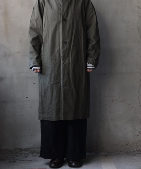 cavane キャヴァネ / Round-Coat Linen/Cotton100硫化染めコート / ca-26018