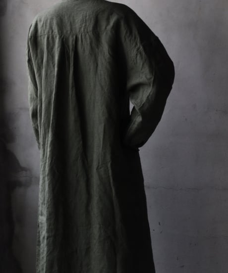 cavane キャヴァネ / Shirt-Dress Linen100硫化染めワンピース / ca-26019