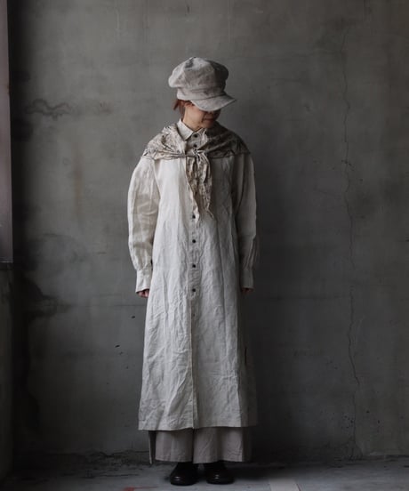 cavane キャヴァネ / Shirt-Dress Linen100硫化染めワンピース / ca-26020