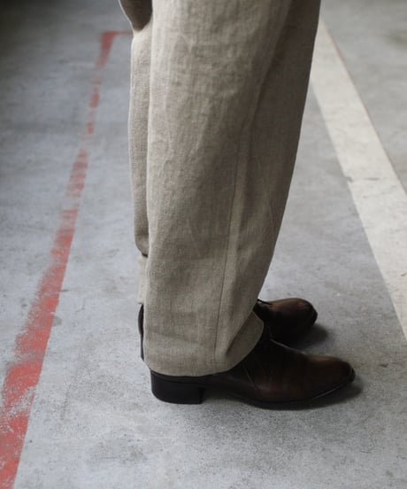 klauseクロイゼ / Belarus linen Loose Fitting Tapered Trousers (綾織/中厚手) / kla-24014