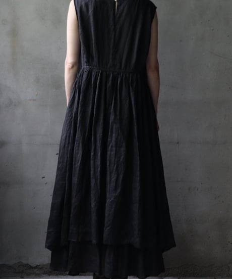 cavane キャヴァネ / Gathered dress linen100ワンピース / ca-25119