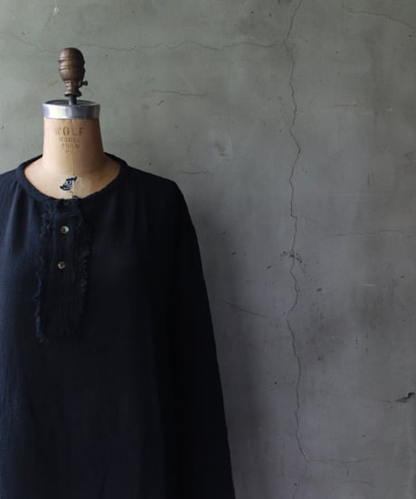 MAVRANYMA / Organic Low Cotton Henley Long-sleeve / Mav-24003