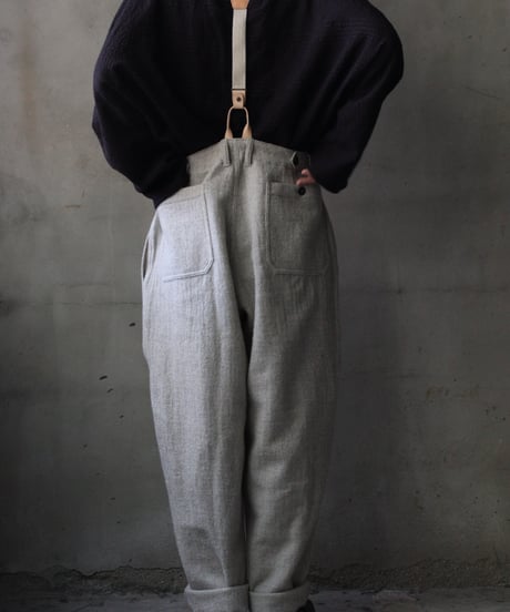 cavane キャヴァネ / Over-pants with suspender wool100パンツ / ca-25160