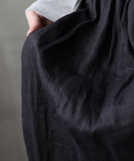 cavane キャヴァネ / Gathered skirt with side button linen100 スカート / ca-25149