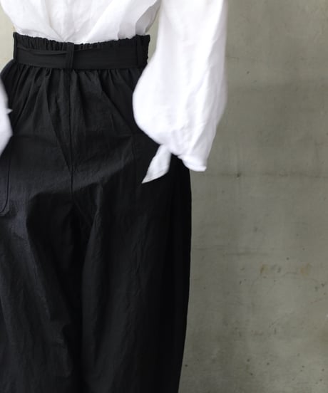 cavane キャヴァネ / Volume Wide Pants with Belt Cotton&Linenパンツ/ ca-26065
