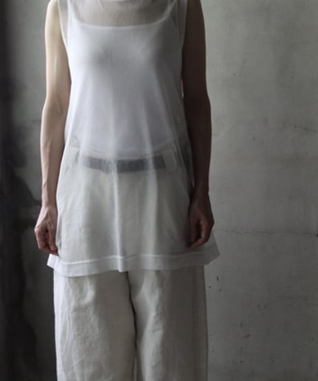 NATIVE VILLAGE ネイティブヴィレッジ / No.7/ Where the fog clears バックオープンノースリーブ（foggy white）/ na-25012