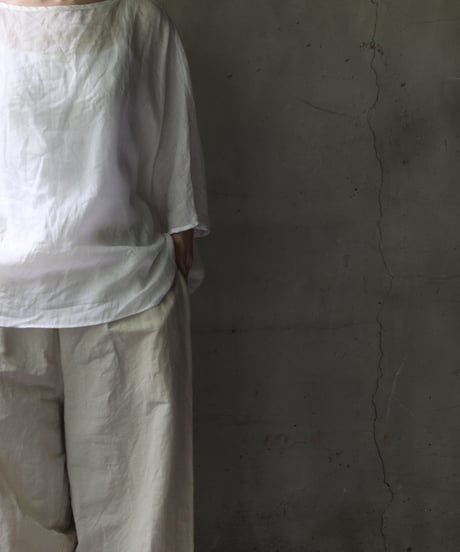 cavane キャヴァネ / Tunic half-sleeve Linen100シャツ / ca-25078