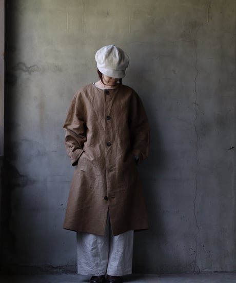 cavane キャヴァネ / Round-Coat Linen/Washi100コート / ca-25034
