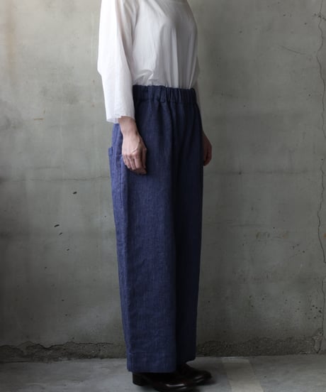 cavane キャヴァネ / Denim Wide TrousersⅡ Linen&Woolパンツ/ca-25057