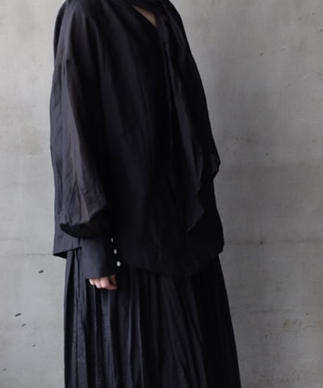 cavane キャヴァネ / Pull-over blouse with tie Silk & Cotton100ブラウス / ca-26034