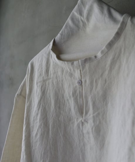 klauseクロイゼ / Sun-dried Linen C.S Slit Neck Shirtシャツ/ kla-25013