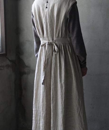 cavane キャヴァネ / Gathered dressⅡ wool & linen ワンピース / ca-25179