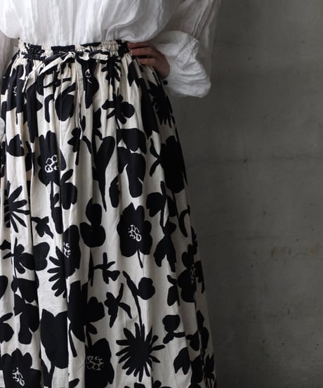 cavane キャヴァネ / Gatehered Petti Skirt Cotton&linenスカート/ ca-26050