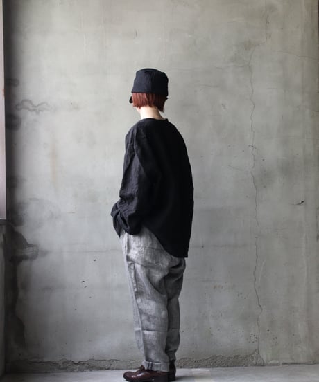 klauseクロイゼ / Sun-dried Linen C.S Slit Neck Shirtシャツ/ kla-25014