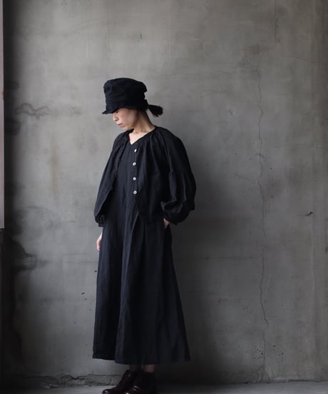 cavane キャヴァネ / Gathered Waist Sleeveless Dress Linen&Cotton100ワンピース / ca-26033