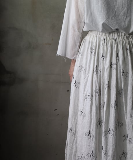 cavane キャヴァネ / Gatehered Petti Skirt Cotton/Linen100スカート/ca-25141