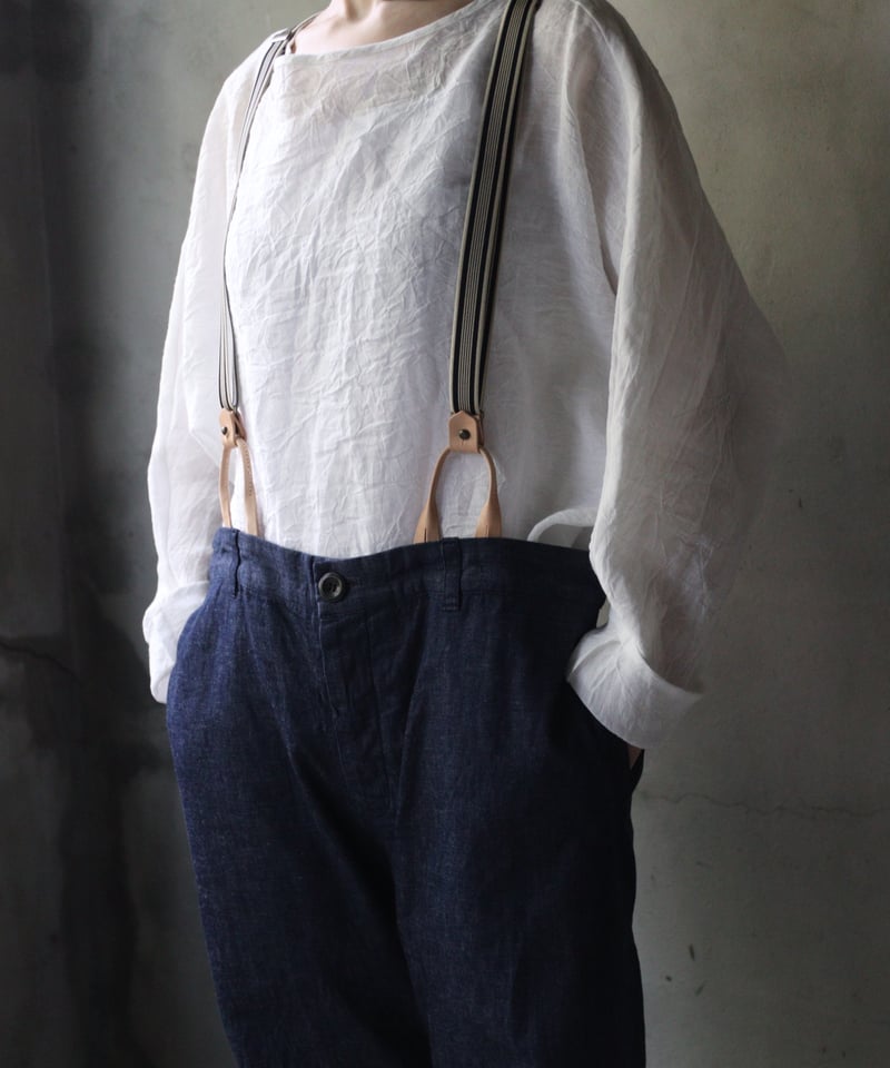 cavane キャヴァネ Denim linen suspenders パンツ CATEGORY women | cavane