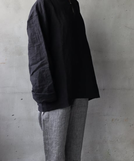 klauseクロイゼ / Sun-dried Linen C.S Slit Neck Shirtシャツ/ kla-25014