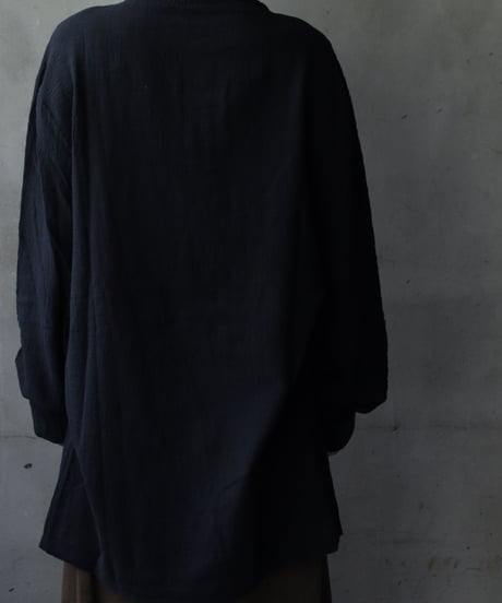 MAVRANYMA / Organic Low Cotton Henley Long-sleeve / Mav-24003