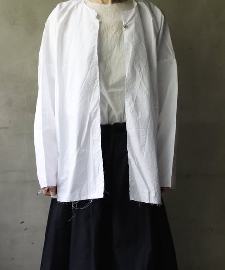 SCHA シャー/ Round Neck Open Front Volume Top" OE "-PAPER COTTON HEAVY- / Sc-23008 ( Art#1724)