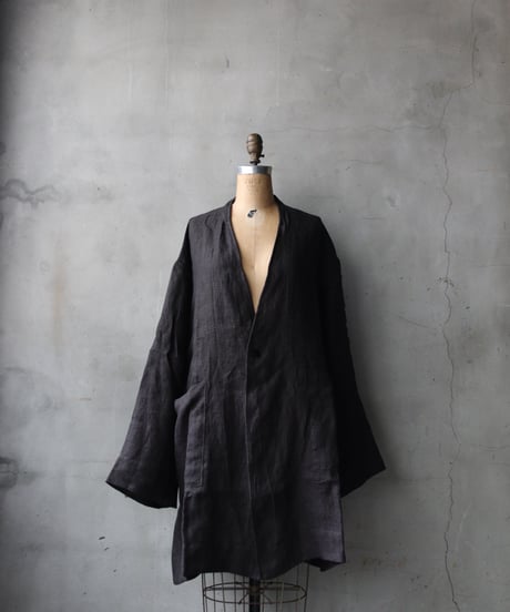 klauseクロイゼ / Gown Middle Lenght French Linen Glen Check / kla-26014