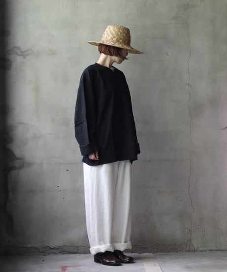 klauseクロイゼ / Belarus linen Loose Fitting Tapered Trousers"Wide"no2 (綾織/中厚手）/ kla-24012