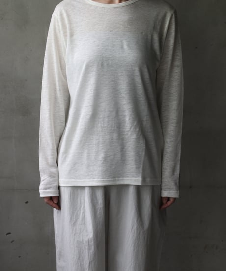 cavane キャヴァネ / Linen Crew-Neck long sleeveT  / ca-24112B