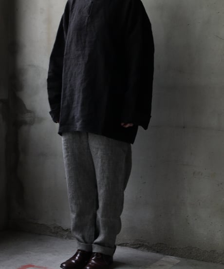 klauseクロイゼ / Sun-dried Linen C.S Slit Neck Shirtシャツ/ kla-25014