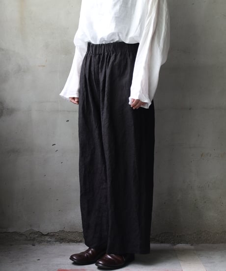 cavane キャヴァネ / Wide Linen100 TrousersⅡ パンツ/ ca-25123