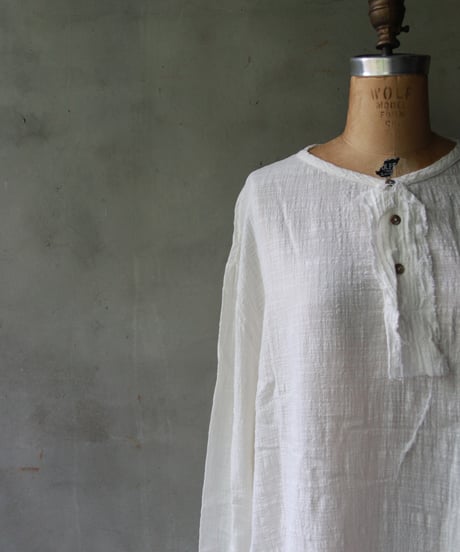 MAVRANYMA / Organic Low Cotton Henley Long-sleeve / Mav-24004