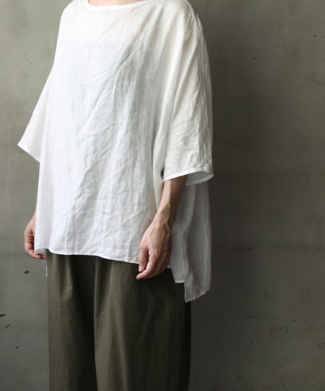 cavane キャヴァネ / Tunic half-sleeve Linen100シャツ / ca-25112