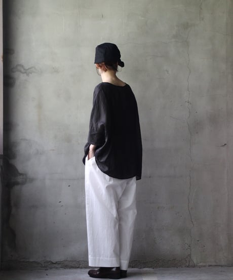cavane キャヴァネ / Tunic half-sleeve Linen100シャツ / ca-25111