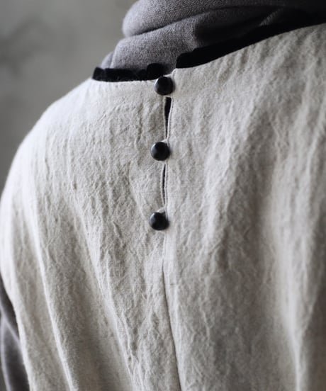 cavane キャヴァネ / Gathered dressⅡ wool & linen ワンピース / ca-25179