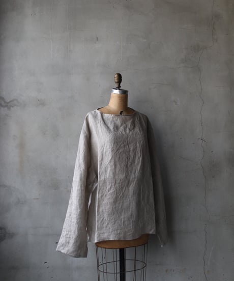 klauseクロイゼ / Belarus Linen平織/薄手C.S.Boat Neck Shirt / kla-26012