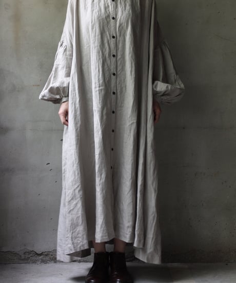 cavane キャヴァネ / Balloon sleeve dress linen100ワンピース / ca-25058