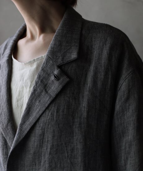 klauseクロイゼ / Tailored Jacket Linen100 Herring-boneジャケット/ kla-25023