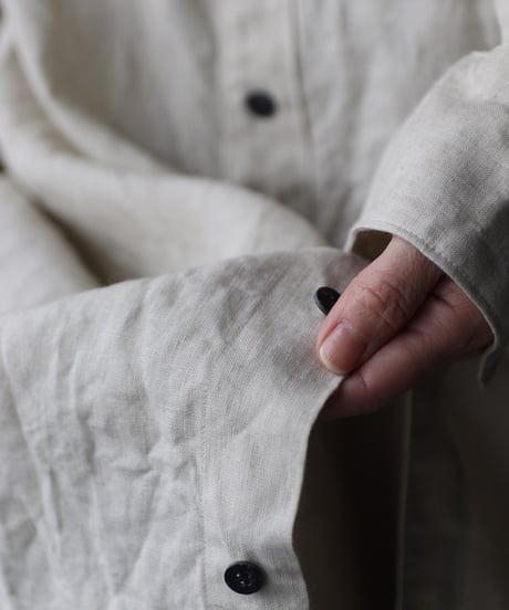 cavane キャヴァネ / Shirt-Dress Linen100硫化染めワンピース / ca-26020