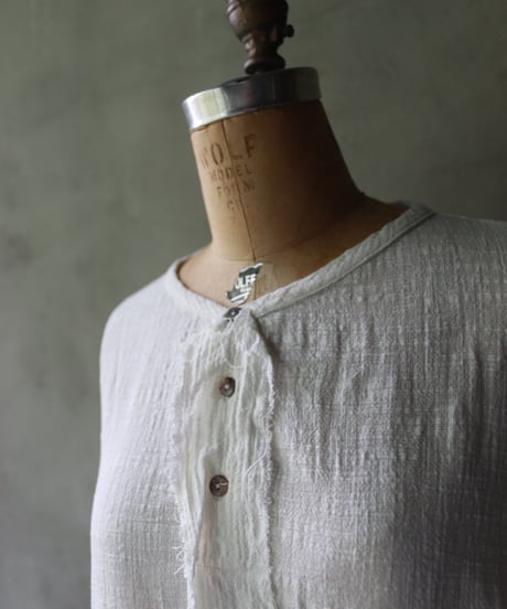 MAVRANYMA / Organic Low Cotton Henley Long-sleeve / Mav-24004