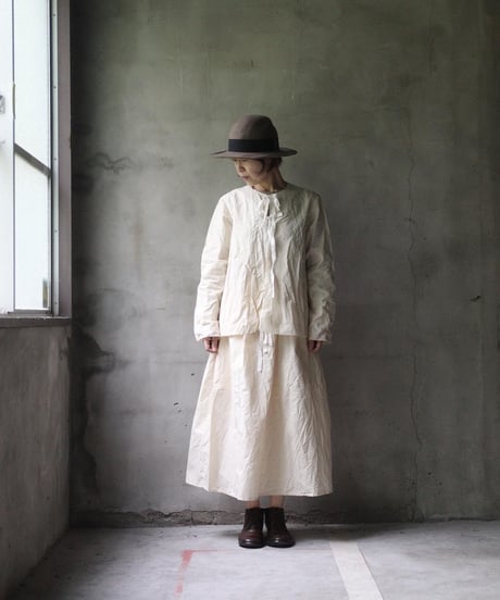 SCHA シャー/ Two Pockets Skirt Medium Long -WAXED COTTON LIGHT- / Sc-23022 ( Art#1760)