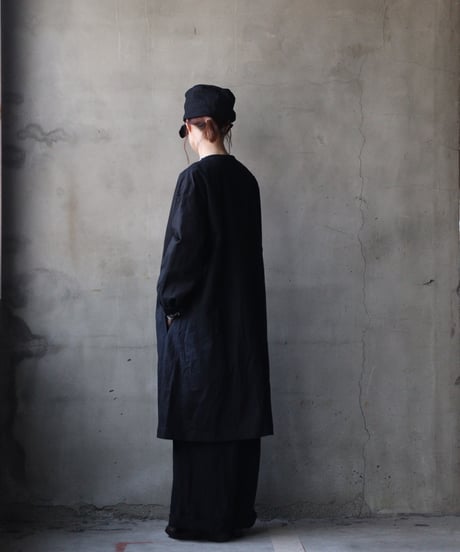 cavane キャヴァネ / Round-Coat Linen/Cotton100硫化染めコート / ca-26017