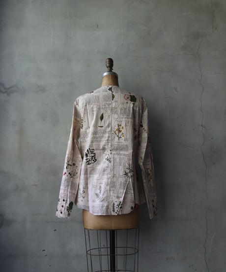 ALEKSANDR MANAMISアレクサンダーマナミ/ COLLARLESS WINTER HERBARIUM PRINT SHIRTブラウス / am-24027