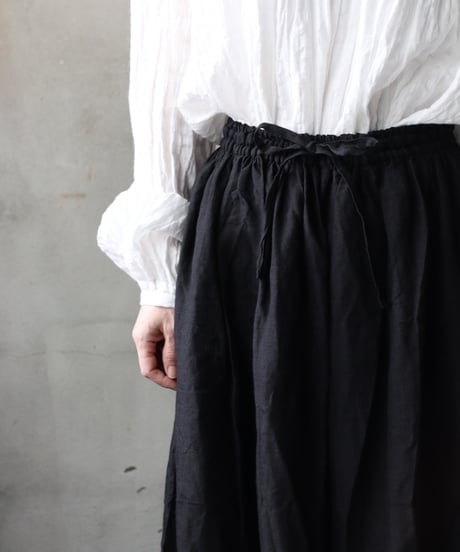 cavane キャヴァネ / Gatehered Petti Skirt linen100スカート/ ca-26051