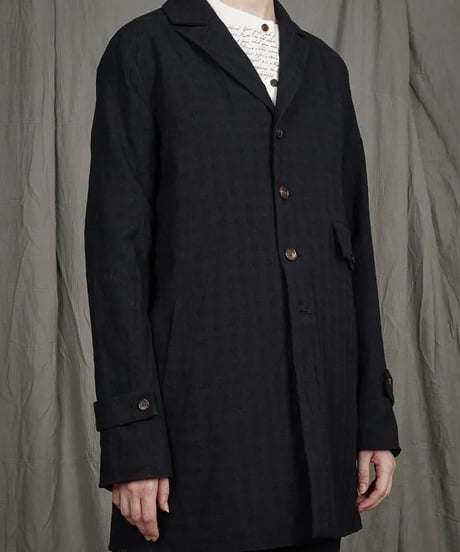 ALEKSANDR MANAMISアレクサンダーマナミ/ CROPPED WINTER COAT - CHECKED BLACKジャケットコート/ am-25021