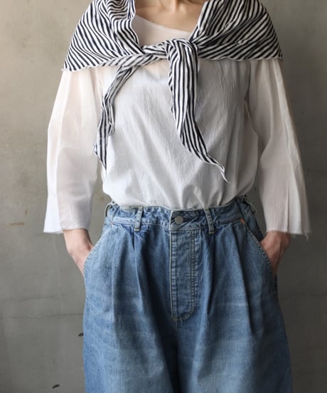 cavane キャヴァネ / Limited Scarf with tassel linen&cotton100スカーフ / ca-26042
