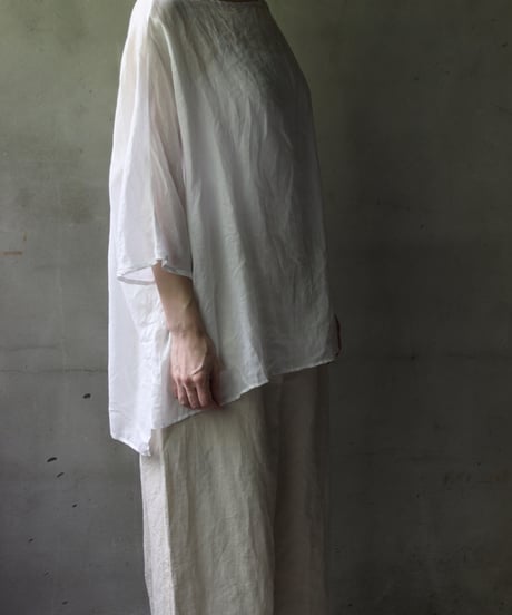 cavane キャヴァネ / Tunic half-sleeve Linen100シャツ / ca-25078
