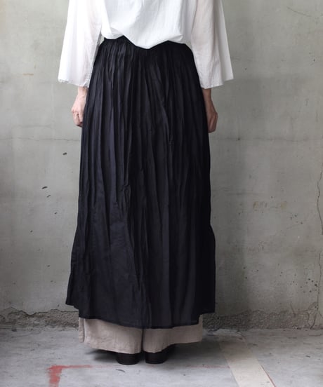 cavane キャヴァネ / Gatehered Petti Skirt Silk&Cotton100スカート/ca-25138
